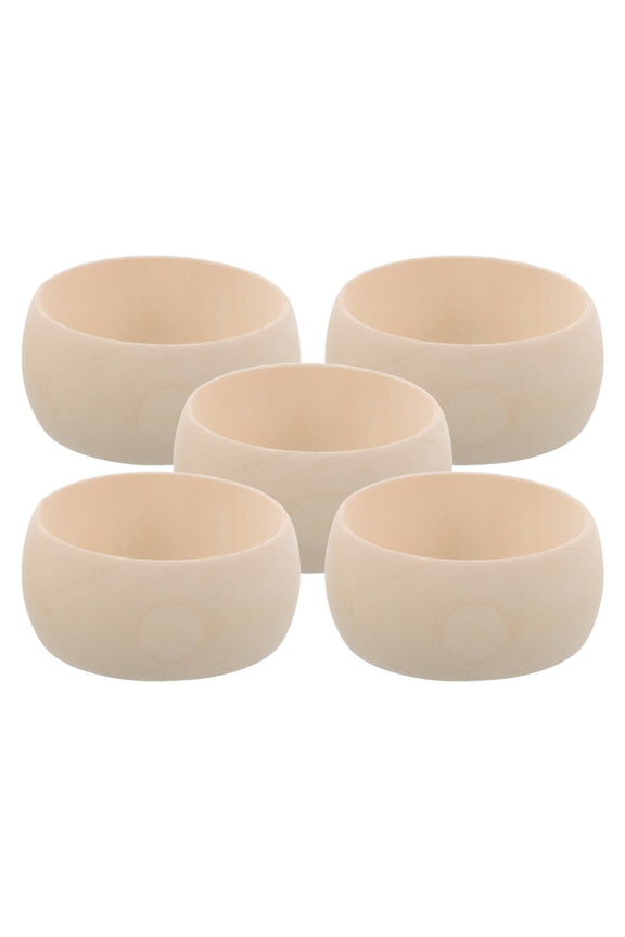 Set of 5 Natural Wooden Beige Bangles for Handmade Jewelry Crafting and Decorative Accessory Making