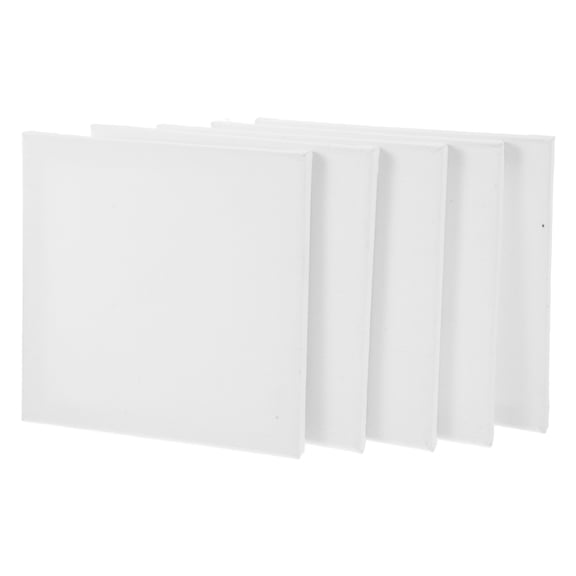 PAMINGONO 5-Pack White Cotton Linen Canvas Boards for Painting, Drawing, and Art Supplies Scratch Pads