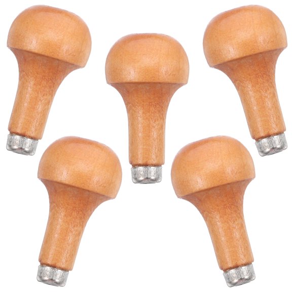 PAMINGONO 5Pcs Ergonomic Wooden File Handles for Woodcarving and Engraving Tools Multi Color