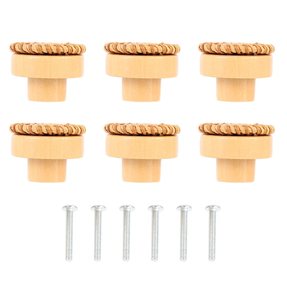 PAMINGONO Boho Dresser Knobs Beige Plastic 6 Sets 1.6x1.6x1.4in