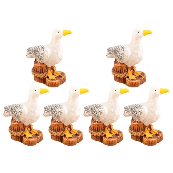 PAMINGONO Set of 6 Resin Seagull Figurines for Garden, Home, Landscape Decor and Outdoor Decoration