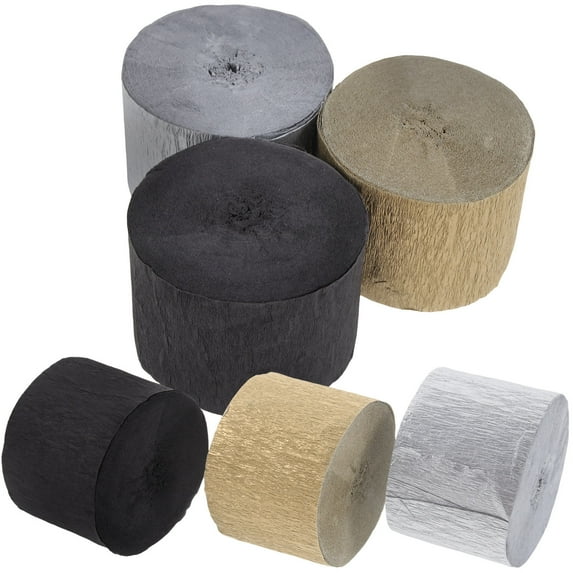 PAMINGONO 6Pcs Colored Crepe Paper Streamers for Birthday Festivals and Theme Parties 100In Long