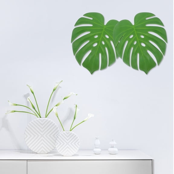 PAMINGONO 6Pcs DIY Fake Leaves For Home Decor Textile Material Tropical Theme Suitable For Parties