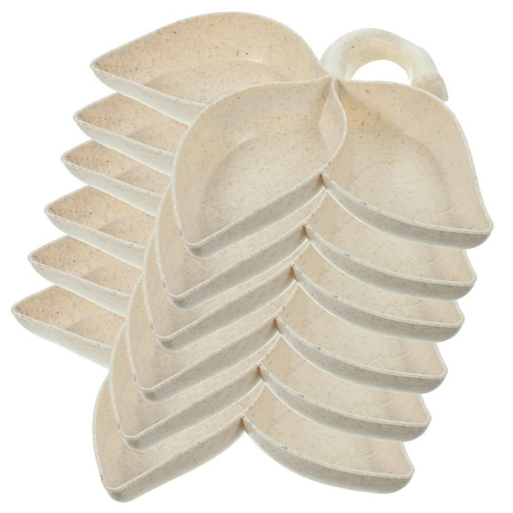 PAMINGONO 6Pcs Sauce Dishes for Dipping Leaf Style Plastic Condiment Holding for Kitchen Accessories