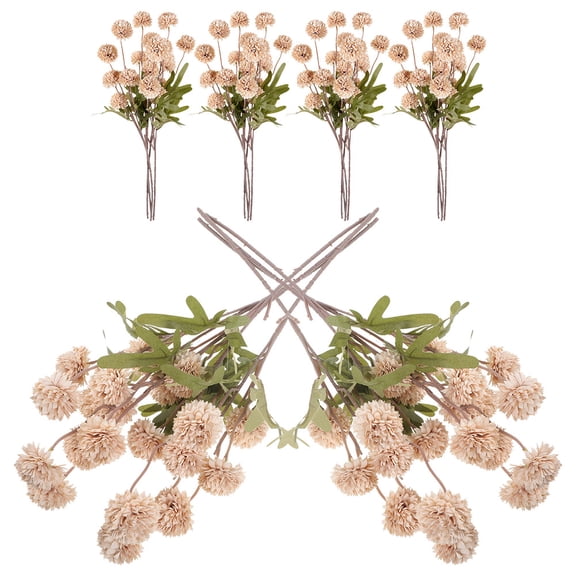 PAMINGONO 6Pcs Household Fake Dandelions Dandelion Flower Multi Autumn White Plastic Indoor Decoration 11.8X3.1X3.1In