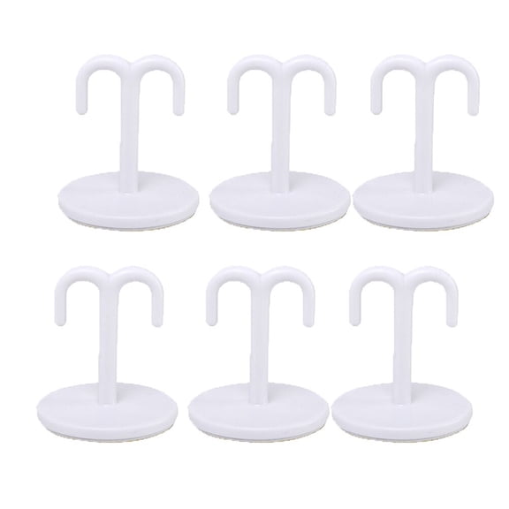 PAMINGONO 6Pcs Overhead Hooks Abs Material Hanging Storage for Closet Bathroom Kitchen Garage 1.9x1.4x1.9in