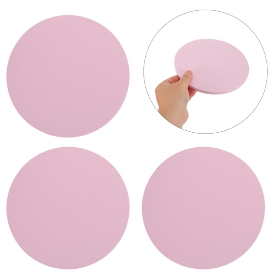 PAMINGONO Round Yoga Mat Pink Tpe Non-Slip Knee and Elbow Support for Yoga 6Pcs