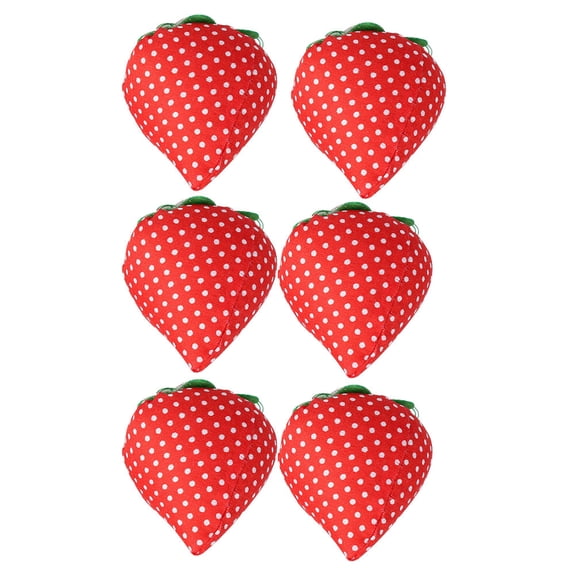 PAMINGONO Embroidery Pin Cushion Cotton Strawberry Shape 6Pcs