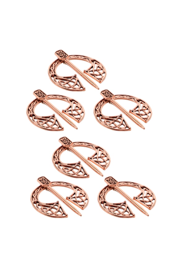 6Pcs Medieval Style Viking Brooches in Sturdy Alloy for Unique Clothing and Shawl Accessories