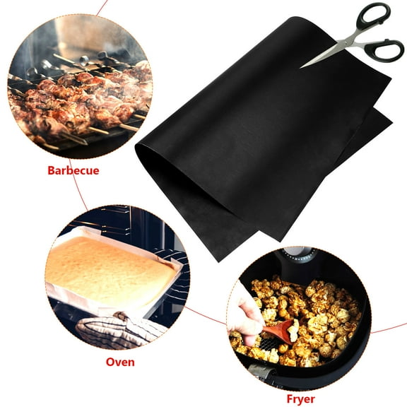 PAMINGONO 6Pcs Reusable Baking Mat for Oven Liners Black Fiberglass 23.58X15.72X0.04in
