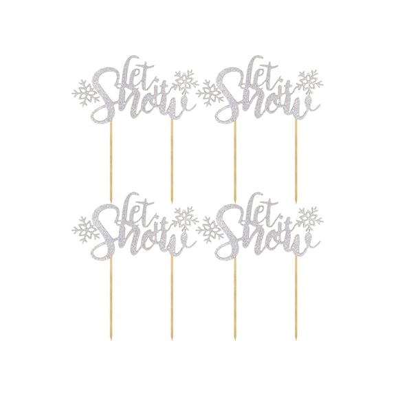 PAMINGONO 6Pcs Snowflake Cake Decor Dessert Table Decorative Supplies for Christmas Carnival Party 11.8x3.3x0.04in