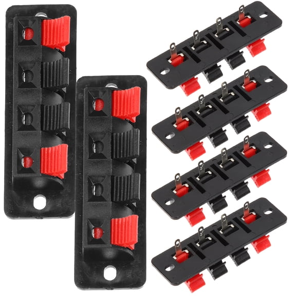 PAMINGONO 6Pcs Push in Wire Connectors Black Speaker Terminal Clips for Fast Connection and Signal Transfer