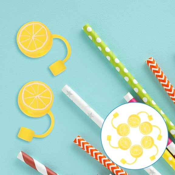 PAMINGONO Straw Covers Yellow 6Pcs 1.1X0.5In