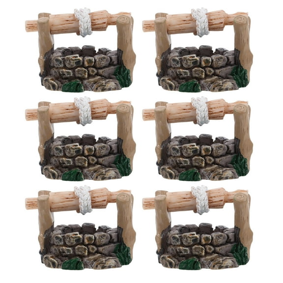 PAMINGONO 6Pcs Tiny Water Well for Theme Party Decoration and Bonsai Decoration 1.57X1.18X1.18in