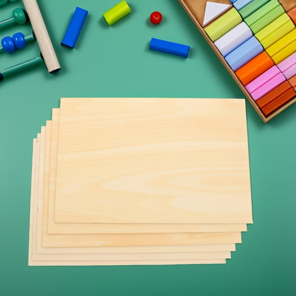 PAMINGONO Unfinished Wooden Boards for Crafts Rectangular DIY Projects 6PCS