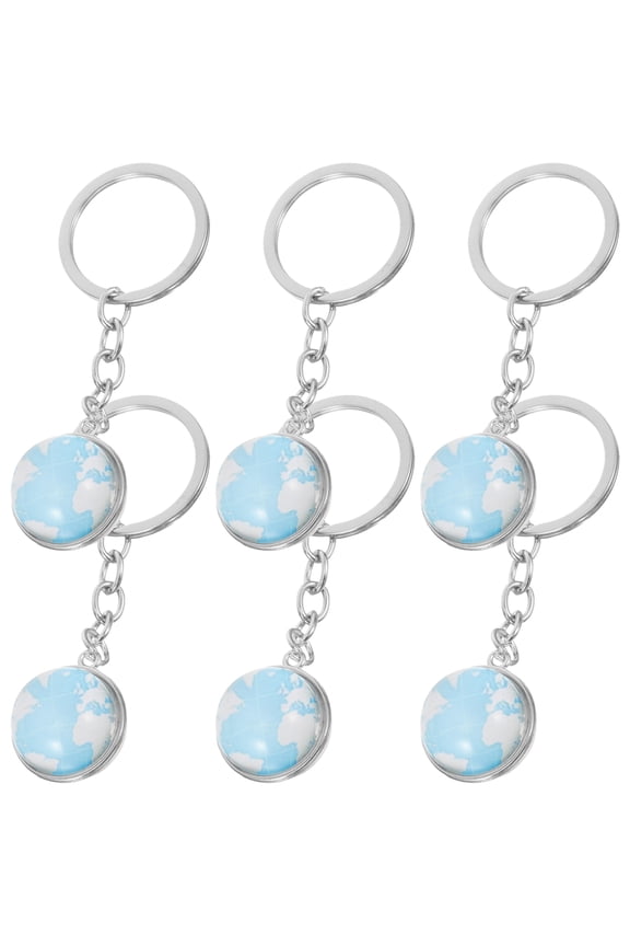 Outer Space Keychains Globe Shape Multi Zinc Alloy 6Pcs Friendship
