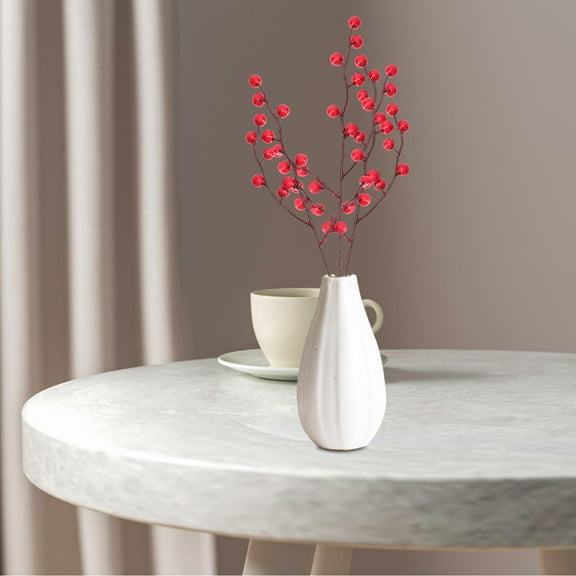 PAMINGONO Flower Arrangement Red Plastic 10Pcs 12.6X3.1X3.1in