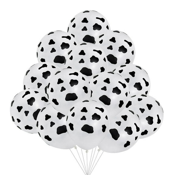 PAMINGONO Funny Print Cow Balloons Black Latex Photo Props Birthday Party 72pcs