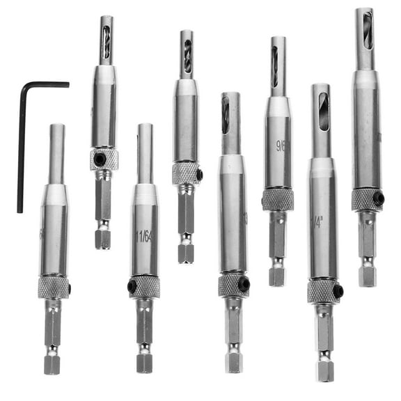 PAMINGONO 8Pcs Drill Bits for Hinge Centering Drill Bits 4.40X0.47X0.47 Inch