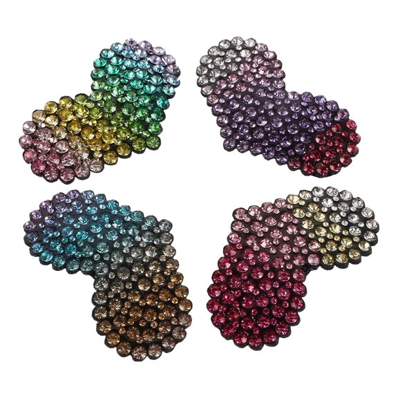 PAMINGONO Cute Heart Hair Clips Multi Rhinestone Gradient Design for Toddlers 8Pcs
