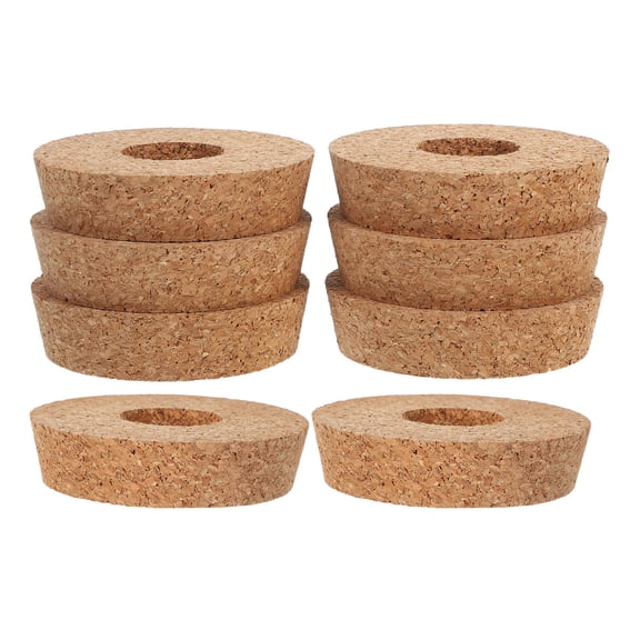 PAMINGONO 8Pcs Hydroponic Vase Cork Lids in Brown with Hole for Decorative Glass Planters and Home Display