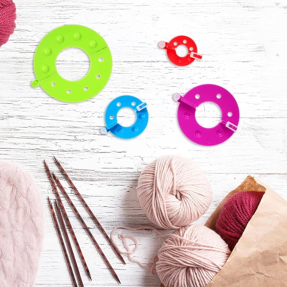 PAMINGONO 8-Piece Reusable Plastic Pom Pom Maker Set with Assorted Colors for Yarn Crafts and Projects