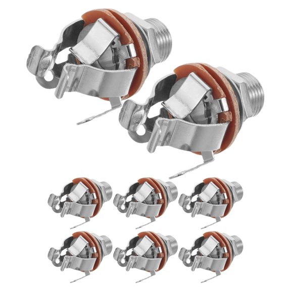 PAMINGONO 8Pcs Stable Instrument Output Jack for Guitar with Universal Mono Audio Compatibility