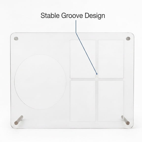 PAMINGONO Acrylic CD Display Stand with Groove Design, Clear Storage Holder for Albums, Records, Media Collection