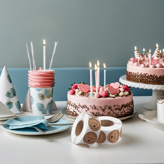 PAMINGONO Self Adhesive T You Labels Coffee Color Vintage Style Stickers for Small Business Packaging