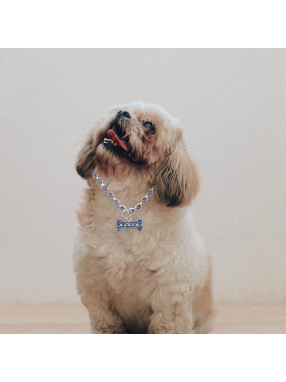 Adjustable Rhinestone Pet Necklace, Metal Charm Collar Jewelry for Dogs and Cats, Comfortable Fit Accessory