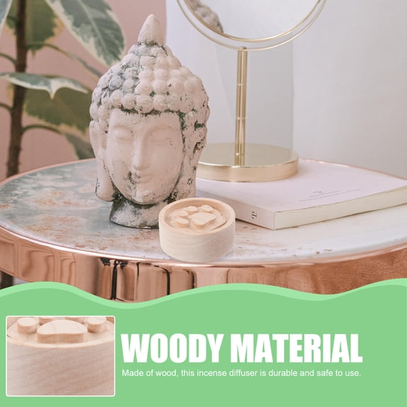 PAMINGONO Wood Diffuser, Round Aromatherapy Air Diffuser for Yoga Room, Home, Office, , 1 Set