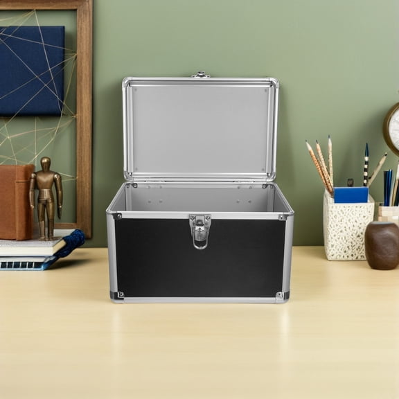 PAMINGONO Portable Aluminum Alloy Tool Box with Lock Catch, Shockproof Design for Secure and Organized Tool Storage