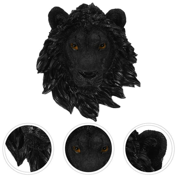 PAMINGONO Animal Head Shaped Wall Hanging Ornament Lion .06X7.87X3.74Inch Resin Homeowners