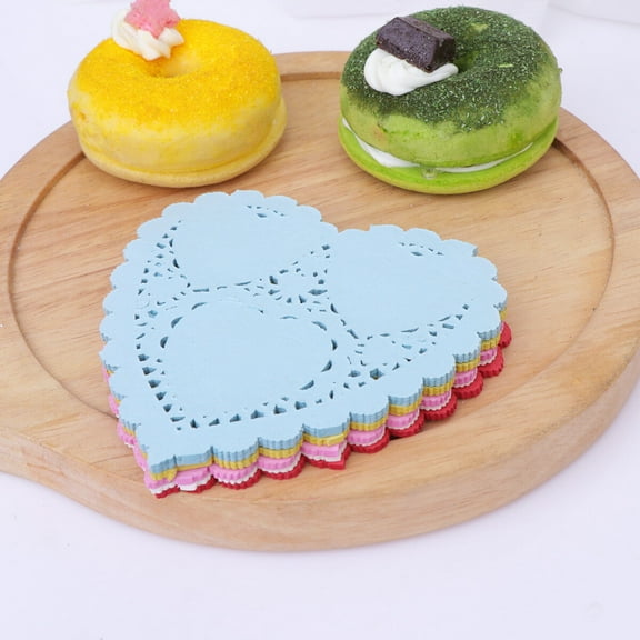 PAMINGONO Assorted Color Cake Boards with Heart Design 4 Inches Sturdy Paper Base for Birthday Wedding