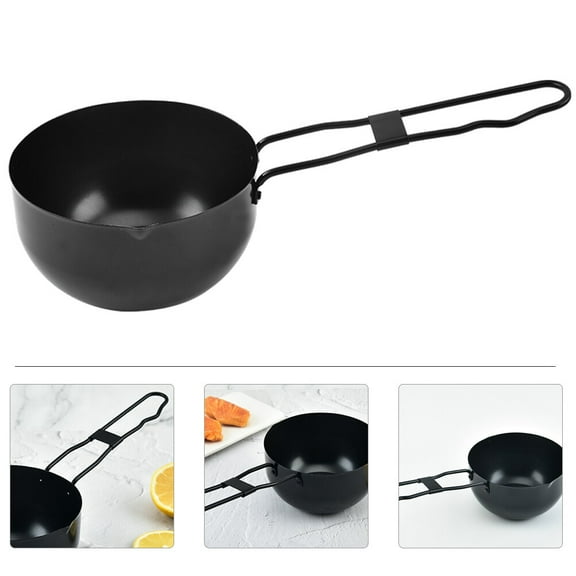 PAMINGONO Black Mini Cast Iron Outdoor Indoor Cooking Pot Even Heating 1Set