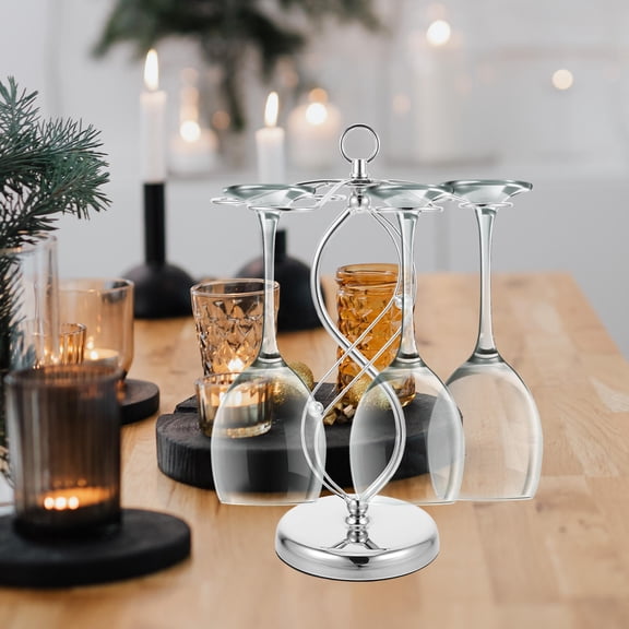 PAMINGONO Wine Glass Display Stand Metal Goblet Storage Rack for Bar Tabletop 1Pack