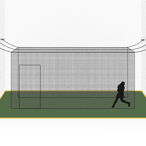 PAMINGONO Baseball Batting Cage Nets, 55x12x12ft Heavy-Duty Fully Enclosed Baseball & Softball Cage Netting