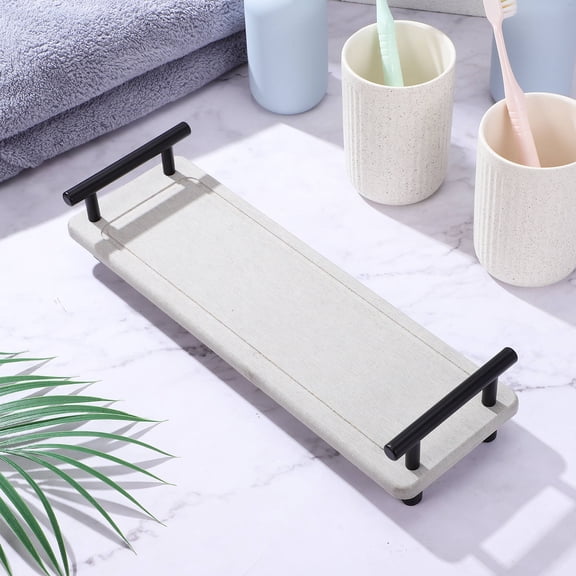 PAMINGONO Bathroom Counter Tray Small Size 31x10x4In Stainless Steel High Durability For Household Users