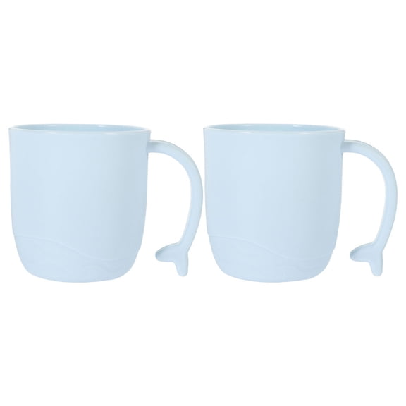 PAMINGONO 2Pcs Reusable Cups Sky Blue PP Beverage Holding for Children Bathroom Use