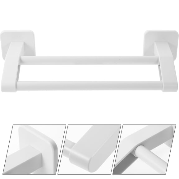 PAMINGONO Bathroom Towel Bars White ABS Hanging Towel 1Pack