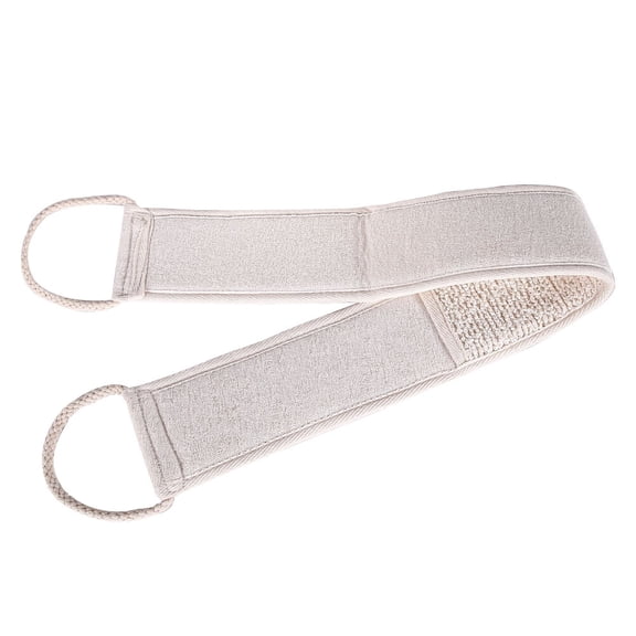 PAMINGONO Back-Pulling Towel Beige Long Straps for Deep Body Cleaning