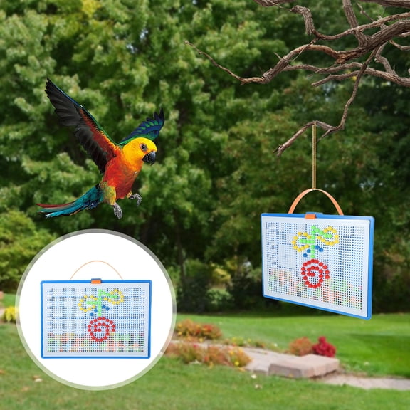 PAMINGONO Blue Plastic Foraging Toy Set for Cockatiels and Parrots, Bite-Resistant Bird Toy, 1 Piece