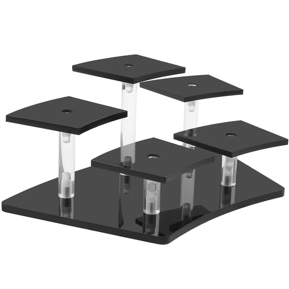 PAMINGONO Black Acrylic Display Rack Strong Load Bearing Multi Tier Shelf for Collectibles
