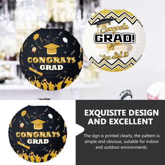 PAMINGONO Black Graduation Paper Lanterns Hanging Party Decor for Unique Celebration Look