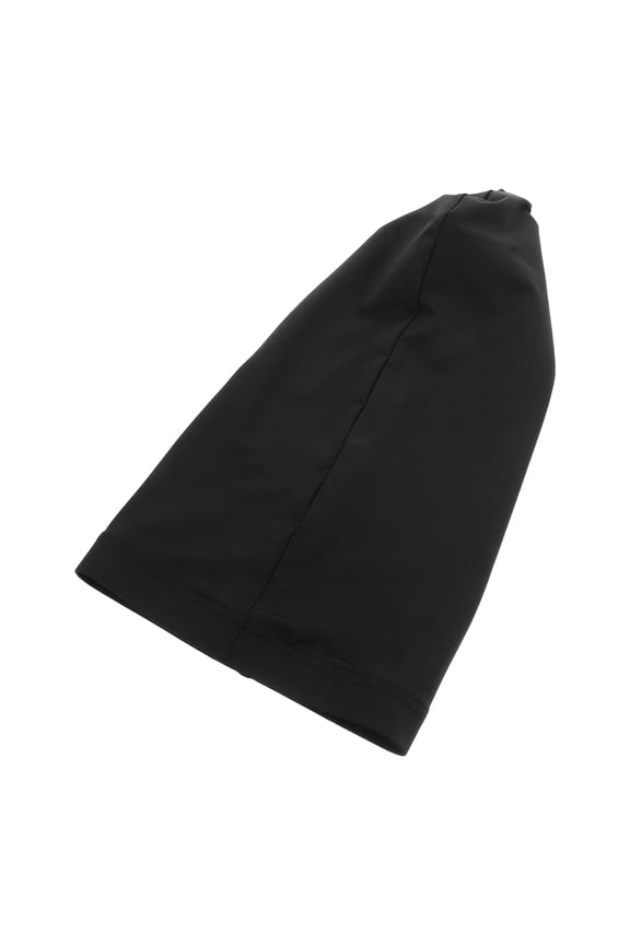 Comfortable Black Long Tail Bonnet Soft Breathable Hair Turban