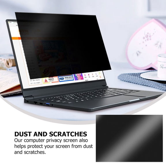 PAMINGONO Black PET Privacy Screen Protector Film for Computer Monitor, Ultra Thin Filter, Anti-Glare LCD Display Cover