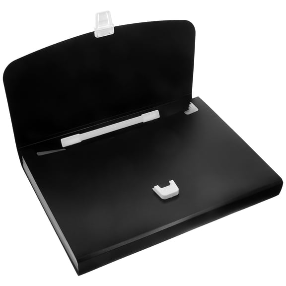 PAMINGONO Black Plastic File Folder Organizer with Multiple Compartments for Office and Home Document Storage Solutions