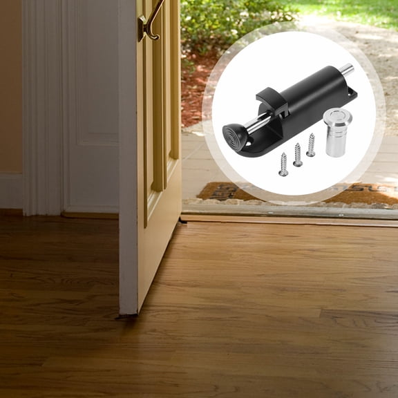 PAMINGONO Black Zinc Alloy Spring Loaded Door Latch Lock with Automatic Rebound for Home