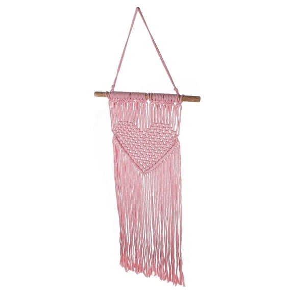 PAMINGONO Bohemian Pink Cotton Rope Macrame Wall Hanging for Home Decoration