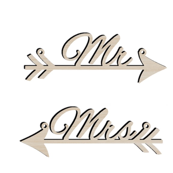 PAMINGONO Boxwood Wooden Letter Sign Arrow Decoration for Wedding and Garden Party